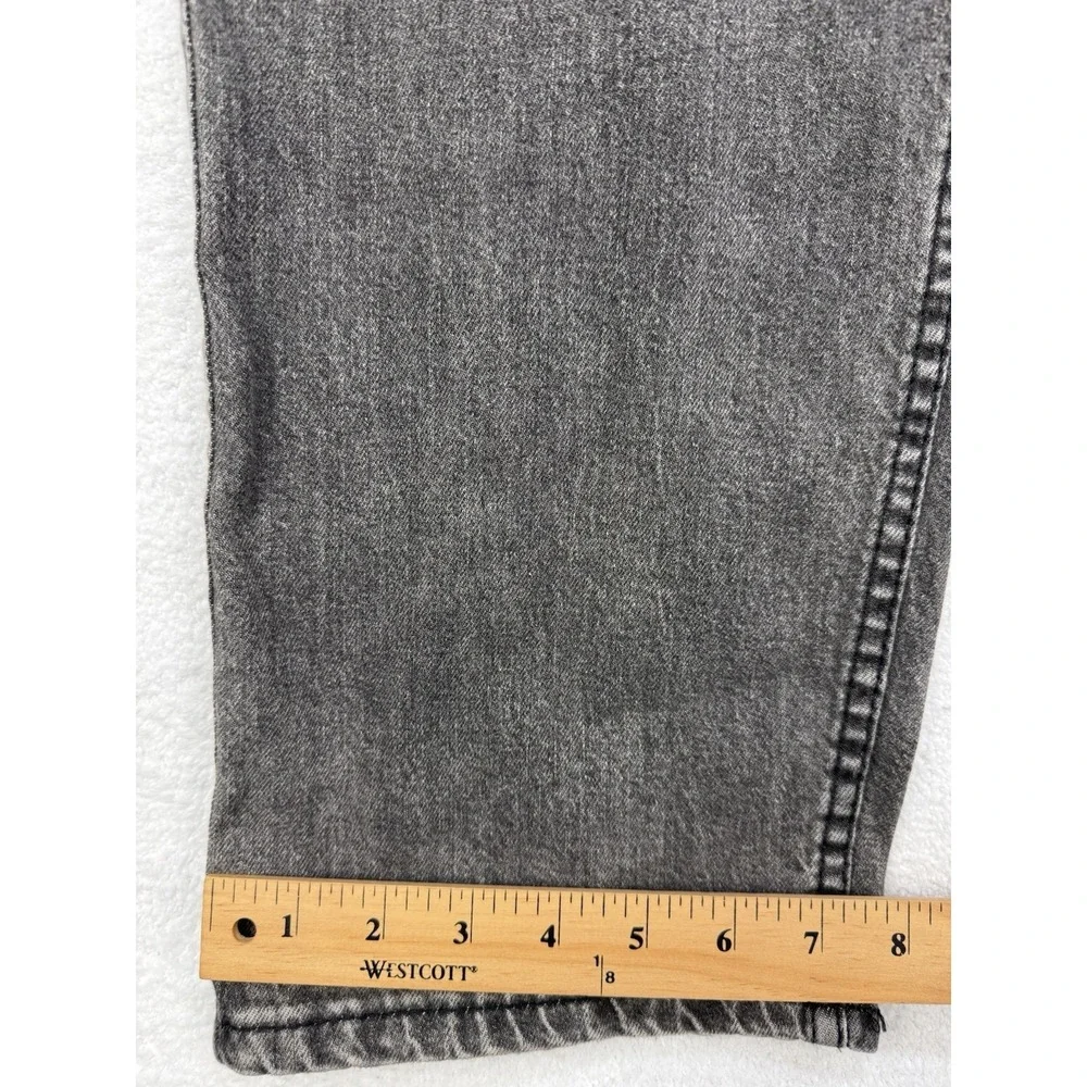 Levis 502 Jeans Mens 40x38 Gray Distressed Denim Taper Leg Red Tab